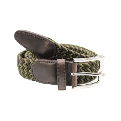 Heritage Braid Belt - Green/Brown Mix