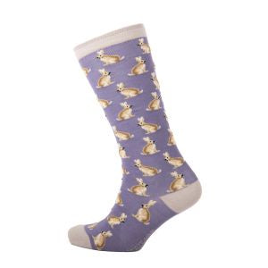Heritage Bamboo Wellie Sock - Lilac Hare